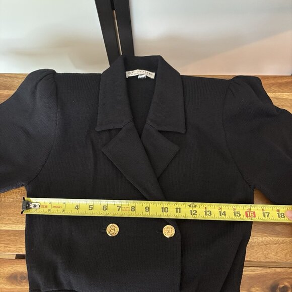 St. John Knit Dress Gold Tone Buttons Women’s Sz 6 Career Old Money Capsule - Picture 7 of 16